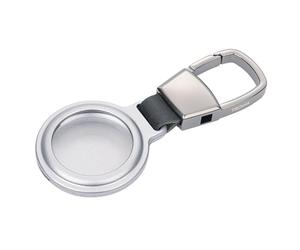 TROIKA Porte-clés/Coque de Protection pour APPLE AirTag® Airtag Holder - avec Mousqueton pour Fixation Flexible - Découpe Fermeture Magnétique - Aluminium - Argent Original, métallique, 8,5 x 3,7 x
