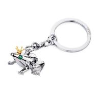 TROIKA Porte-clés grenouille avec couronne- FROSCHKÖNIG - fonte métallique - chrome - argenté, or, vert - Original