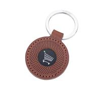 TROIKA Porte-clés jeton de caddie COIN ADVENTURE cuir italien véritable de haute qualité - ouverture latérale pour retirer le jeton - handmade in Italie - cuir - marron Original