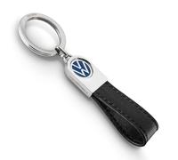 Troika Porte-clés Logo VW - Passant en Cuir VW Leather - Métal - Noir, Bleu, Argenté Original