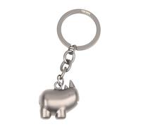 TROIKA Porte-clés rhinocéros - HAPPY RHINO - Rhinocéros rond et de bonne humeur, porte-clés animal cadeau mignon - métal moulé - chromé - gunmetal Original