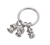 TROIKA THREE MONKEYS - KR17-18/MA - Porte Clés - Emoji Singe - 3 Singe - Rien ne voit rien, rien entendre, rien dire - Fonte de Métal - Mat - Chromé - Argent Original