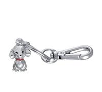 TROIKA Porte-clés TINY PUPPY, pendentif avec mousqueton, petit chien en métal moulé chromé argenté, cadeau pour amoureux des chiens