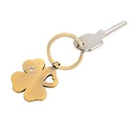 TROIKA Porte-clés trèfle à quatre feuilles doré cœur GIRLS BEST FRIENDS Porte-clés cœur porte-bonheur bronze made with SWAROVSKI® ELEMENTS en métal chromé aspect bronze antique mat Cadeau pour amie