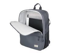 TROIKA Sac à dos pour ordinateur portable BLUE CYCLE EXPANDABLE - Extensible avec 2 grands compartiments - pour ordinateur portable (jusqu'à 16''), plusieurs poches intérieures - Plastique marin