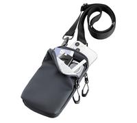 TROIKA Sac bandoulière Smartphone Black SMARTBAG, Grand Compartiment téléphone + Poche pour Accessoires, Sangle réglable et mousquetons métal, Polyester et bâche Noire