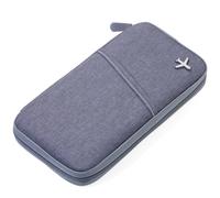 Troika Étui de voyage Safe Flight TRV20/GY – RFID, 12 compartiments, fermeture éclair Gris/Orange