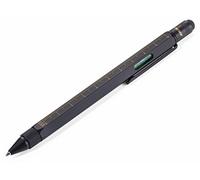 TROIKA Stylo à bille multifonction Construction - PIP20/BG - Noir/doré - Règle en centimètres et en pouces - Échelle 1:20 m et 1:50 m - Niveau à bulle - Tournevis plat et cruciforme - Stylet