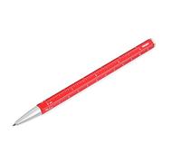 TROIKA Stylo à bille multitâche avec mine D1 noire - CONSTRUCTION BASIC - règle en centimètres/pouces, échelle 1:20/1:50 - changement de mine facile - aluminium, métal - argenté, rouge - Original