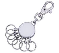 Troika -TB-KYR66/CH - Schlüsselanhänger - inkl. Karabinerhaken - Schlüssel-Organizer - 6 anneaux ausklinkbare - métal/désordonnés - mat - chromé - argenté, Argenté., 6 Ringe, PAPTENT