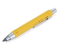 TROIKA ZIMMERMANN 5,6 PEN56/YE Stylo de mine de chute (5,6 mm HB-Mine) - Règle de centimètre/pouce, échelle 1:20 m/1 : 50 m - Taille-crayon - Laiton - Laqué - Jaune