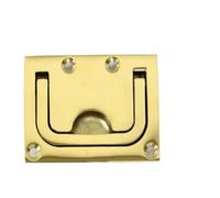 TROIOIUM Poignée de Traction de Trappe en Acier Inoxydable 316 plaqué Laiton avec vis de Montage, Anneau de Levage affleurant Rond et carré for Bateau(76x58mm)