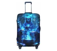 Trois adorables chats en peignoir de magicien élastique pour bagages de voyage, housses de protection anti-poussière et résistantes aux rayures pour valises de 55,9 à 61 cm