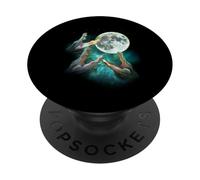 Trois Alligators hurlent à la Lune 3 Loups Parodie drôle PopSockets PopGrip Adhésif