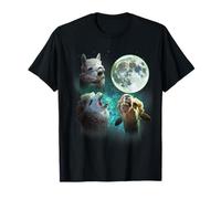 Trois alpagas hurlent à la Lune 3 Loups Parodie drôle T-Shirt