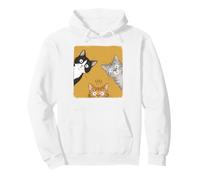 Trois Amis félins Curieux Qui regardent Les Chats Sweat à Capuche