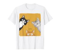 Trois Amis félins Curieux Qui regardent Les Chats T-Shirt