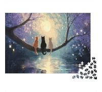 Trois Amis félins Puzzle Puzzle De 1000 Pièces Jouet De Défi Adultes Et Personnes Âgées De Plus De 12 Ans Puzzle Créatif Défi Éducatif Cadeau De Décoration Intérieure 70x50cm/1000pcs