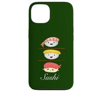 Trois amis sushi style manga japonais riz poisson Coque pour iPhone 13