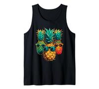 Trois Ananas avec Lunettes de Soleil Hawaii Hawaii Homme Femme Débardeur