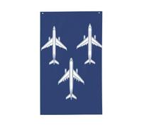 Trois avions volants simples drapeaux de maison de cour, 9,6 x 1,5 m, bannière de vœux avec œillets, décoration d'intérieur et d'extérieur