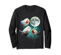 Trois Axolotls hurlent à la Lune 3 Loups Parodie drôle Manche Longue