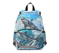 Trois beaux requins sautent au-dessus des vagues - Sac à dos pour enfants - Sac à dos pour garçons et filles - Sac de voyage pour maternelle