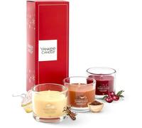 Trois bougies votives mini en cire de soja parfumée petit cadeau de Noël COFFRET THEMATIQUE
