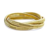 Trois Brins De Serpent Omega Cobra Large Bracelet Torsadé Ensemble De Bracelets Extensibles Entrelacés Flexibles Pour Femmes En Acier Inoxydable Plaqué Or Jaune S'Adapte Aux Poignets De 8 À 8,5 Pouces