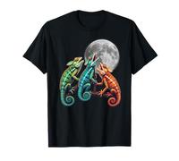 Trois caméléons Exotiques Hurlant à la Pleine Lune Animal T-Shirt