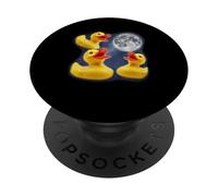 Trois Canards en Caoutchouc, Moon 3, Hurlant à la Lune, drôle et étrange, maudit PopSockets PopGrip Adhésif