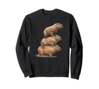 Trois CAPYBARAS Stacked! Drôle réaliste Capybara Meme Sweatshirt