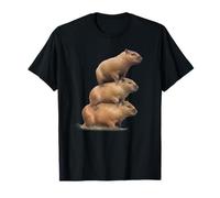 Trois CAPYBARAS Stacked! Drôle réaliste Capybara Meme T-Shirt