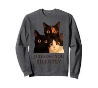 Trois Chats Amusants Vous jugent en Silence Sweatshirt