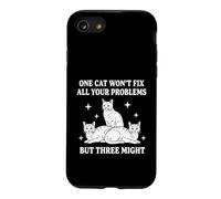Trois Chats Might Funny Cat Lover Humour Design Coque pour iPhone SE (2020) / 7/8