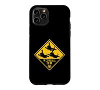 Trois Chats Noirs Volant sur Une Plaque de Rue du Japon Drôle Coque pour iPhone 11 Pro
