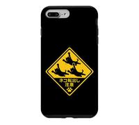 Trois Chats Noirs Volant sur Une Plaque de Rue du Japon Drôle Coque pour iPhone 7 Plus/8 Plus
