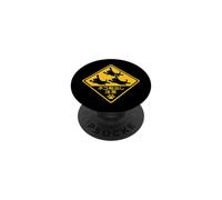 Trois Chats Noirs Volant sur Une Plaque de Rue du Japon Drôle PopSockets PopGrip Adhésif