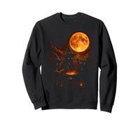 Trois Chats Sorcières Brassage Chaudron Sang Lune Halloween Sweatshirt