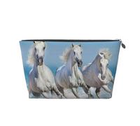 Trois Chevaux Blancs, Trousse de Toilette Trousse de Maquillage Sac à cosmétiques Trousse de Toilette de Voyage Portable