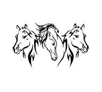 Trois chevaux Stickers muraux Horse Horse Art Decal Stickers Vinyl Decoration pour, porte, fenêtre, verre