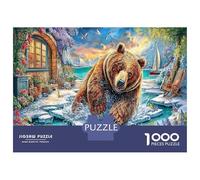 Trois Chiots 1000 Pièces Amateurs De PuzzlesGrizzly Stream pour Adultes Moderne Jeu Premium avec Défis Paysagedes QuatreSaisons 52x38cm/1000pcs