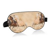 Trois couleurs différentes Horse Run in Desert Eye Masks Cover Blocks Light Sleep Mask Shade Cover Blindfold Relaxing Eyeshade Cover avec serre-tête réglable pour hommes femmes enfants