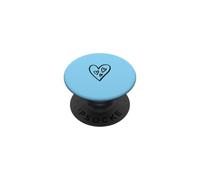 Trois cœurs à l'intérieur Grand cœur Esthétique Bleu Layette PopSockets PopGrip Adhésif