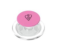 Trois cœurs à l'intérieur Grand cœur Esthétique Rose Vif PopSockets PopGrip pour MagSafe