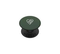 Trois cœurs à l'intérieur Grand cœur Esthétique Vert Sauge PopSockets PopGrip Adhésif