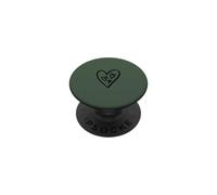 Trois cœurs à l'intérieur Grand cœur Esthétique Vert Sauge PopSockets PopGrip Adhésif