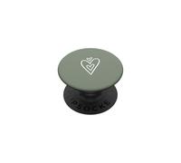 Trois cœurs à l'intérieur Grand cœur Esthétique Vintage Vert PopSockets PopGrip Adhésif