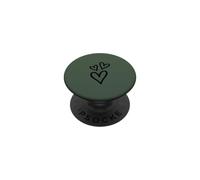 Trois cœurs esthétiques Vert Sauge PopSockets PopGrip Adhésif