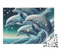 Trois Dauphins sous-Marins Puzzle 1000 Pièces Papier Adultes Jeu 70x50cm/1000pcs
